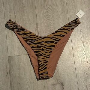 Aerie Tiger Print High Leg Bikini Bottoms